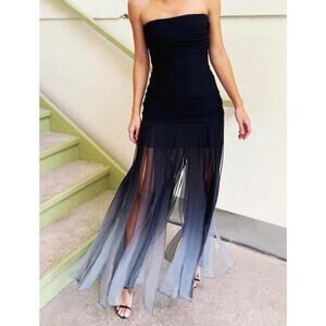 BCBGMaxAzria Black and Gray Maxi Dress